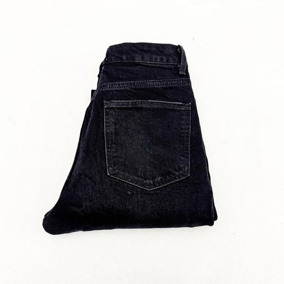 Zara Black High Rise Straight Leg Denim Jeans Zip Up Pants Size 4 - Picture 1 of 8